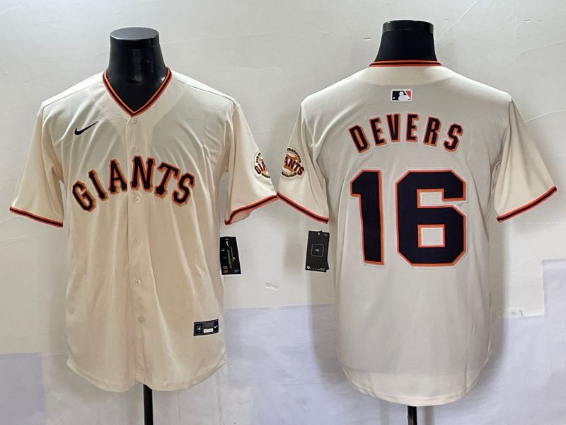 Men 2025 San Francisco Giants #16 Devers Cream Game Nike MLB Jersey style 47->san francisco giants->MLB Jersey